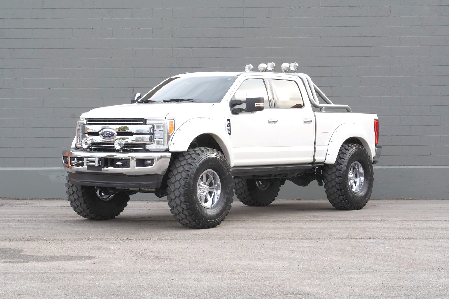 2017 F-250 on 46″ tires — front three-quarter